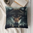 thumbnail image 4 of Cool Wolf Forest Throw Pillow Cases Plush Pillow Cover Decorative Pillowcases Zipper Closure Cushion Covers for Couch Living Room Bedroom 24 "x24 ", 4 of 8