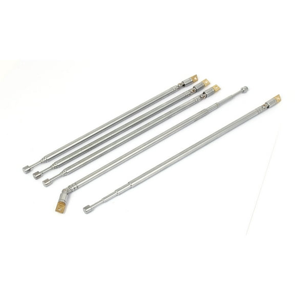 Unique Bargains 61cm 24 Inch Length 4 Sections AM FM Radio Telescopic Antenna Aerial 5pcs