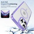 thumbnail image 4 of Magnetic for iPhone 16 Pro Max Case, [Compatible with MagSafe] Shockproof Protective Ultra Slim Transparent Anti-Scratch Anti-Fingerprint Phone Case Cover with Touchscreen Button, Purple, 4 of 9