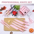 thumbnail image 2 of Vesteel Knife Set for Kitchen with Block, 15 Pcs High Carbon Stainless Steel Kitchen Knives Set with Sharpener Kitchen Shears - Pink, 2 of 8