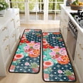 thumbnail image 4 of Kitchen Rugs Sets Of 2,Pioneer Flower Floral Print Pattern Anti Fatigue Kitchen Mat Rugs Non Slip Washable,Decorative Kitchen Floor Mats for Kitchen,Sink,Laundry,17"x47"+17"x47", 4 of 5
