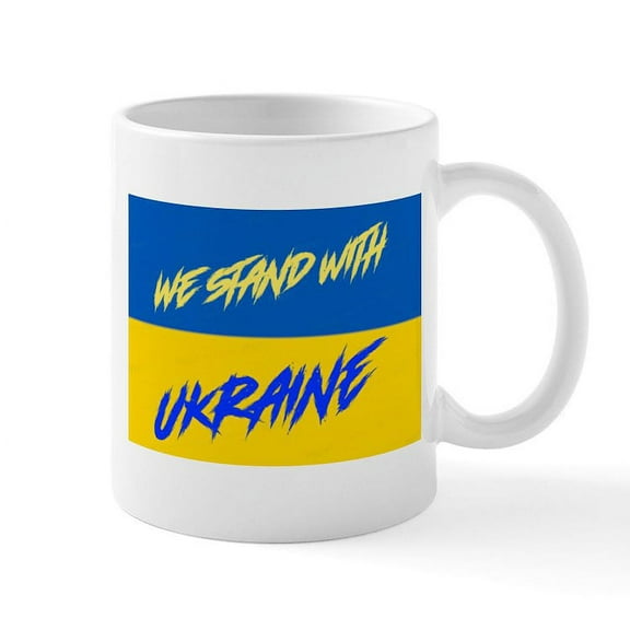 CafePress - We Stand With Ukraine Mugs - 11 oz Ceramic Mug - Novelty Coffee Tea Cup