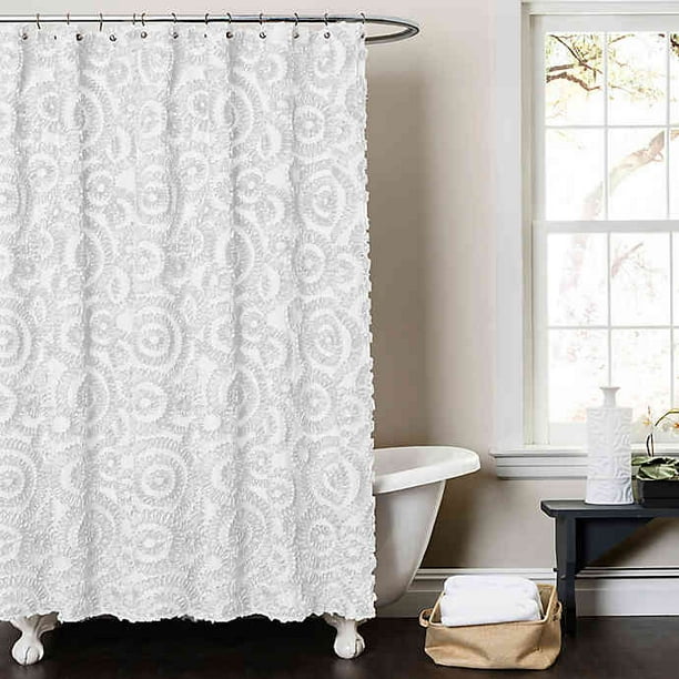 Keila 72 Inch X Shower Curtain, Lush Shower Curtain