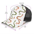 thumbnail image 2 of Lsque Hand Drawn Snake Printed Trucker Hat - Baseball Cap for Men Women - Breathable Mesh Side, Adjustable Fit - for Casual Wear, 2 of 7