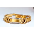 thumbnail image 3 of Mens Two Toned Modern Brush & Hinge Link Bracelet 14 Karat 8 Inch, 3 of 9