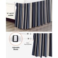 thumbnail image 3 of Blue and Brown Geometric Stripe Pattern Wrap Around Bed Skirts for California King Bed 18" Drop,Bed Skirt with Adjustable Elastic Belt Dust Ruffle Bed Valance for Bedroom Hotel Luxury Bed Frame Cover, 3 of 7