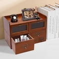 thumbnail image 6 of Miumaeov Desktop Organizing Cabinet with 6 Drawers Retro Wooden Countertop Storage Cabinet with Acrylic Door Perfect for Home Office, 6 of 13