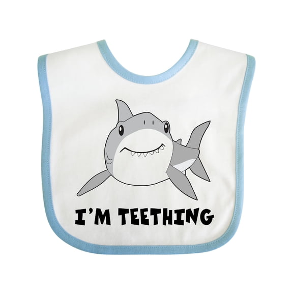 Inktastic I'm Teething Cute Shark Boys or Girls Baby Bib