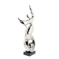 thumbnail image 6 of 10" x 25" Silver Ceramic Dancing People Sculpture, by DecMode, 6 of 10
