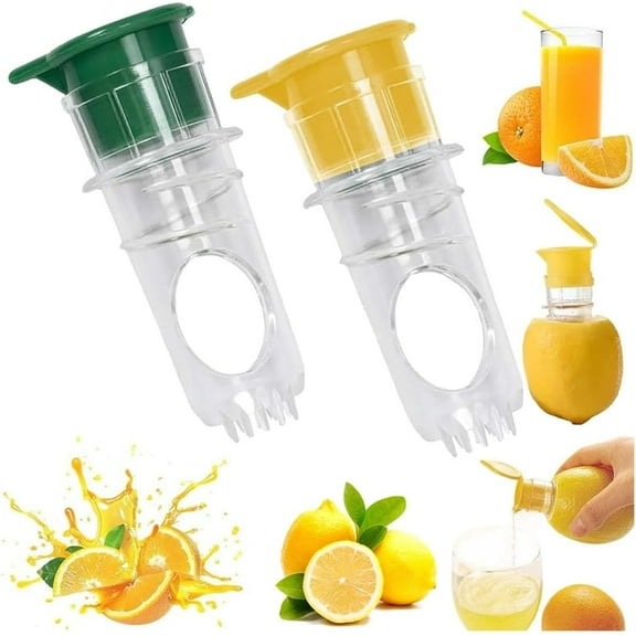 2025 New Screw-Top Lemon Squeezer Manual Juice Extractor with Built-In Filter Orange Citrus Press, Lemon Squeezer with twister, Mini Portable Lemon Juicer, and Jalapeno Corer for Easy to Use