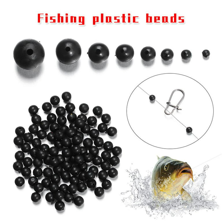 High Quality Night Sea Plastic Fishing Floats Beads Black Soft and hard  bean Round SOFT BEAN 6MM 