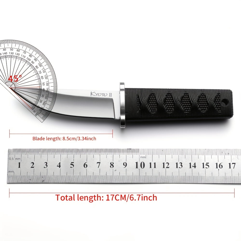 This Outdoor Knife Made of High-Quality Steel Features a Compact Design Suitable for Wilderness Survival.It Has an Insulated Rubber Grip And Comes with a K-Sheath,Activities Like Mountaineering