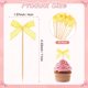 thumbnail image 3 of Uxcell 30-Pack Adornos de Cupcake en Forma de Lazo, Decoración de Pastel de Lazo de Cinta [Amarillo], 3 of 7