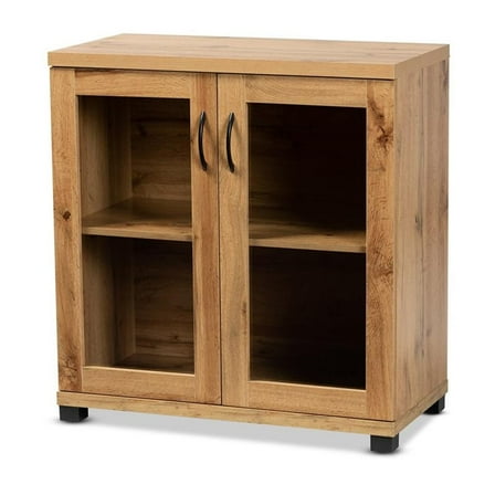 Bowery Hill Oak Brown Finished Wood 2-Door Storage Cabinet