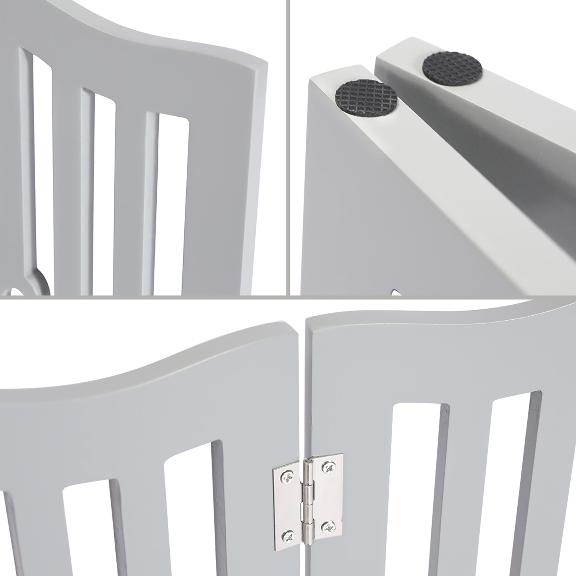 Trimate Wooden Free Standing Pet Gate for Small Dogs and Cats, Grey