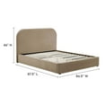 thumbnail image 3 of Keynote Performance Velvet Curved King Platform Bed in Taupe, 3 of 10