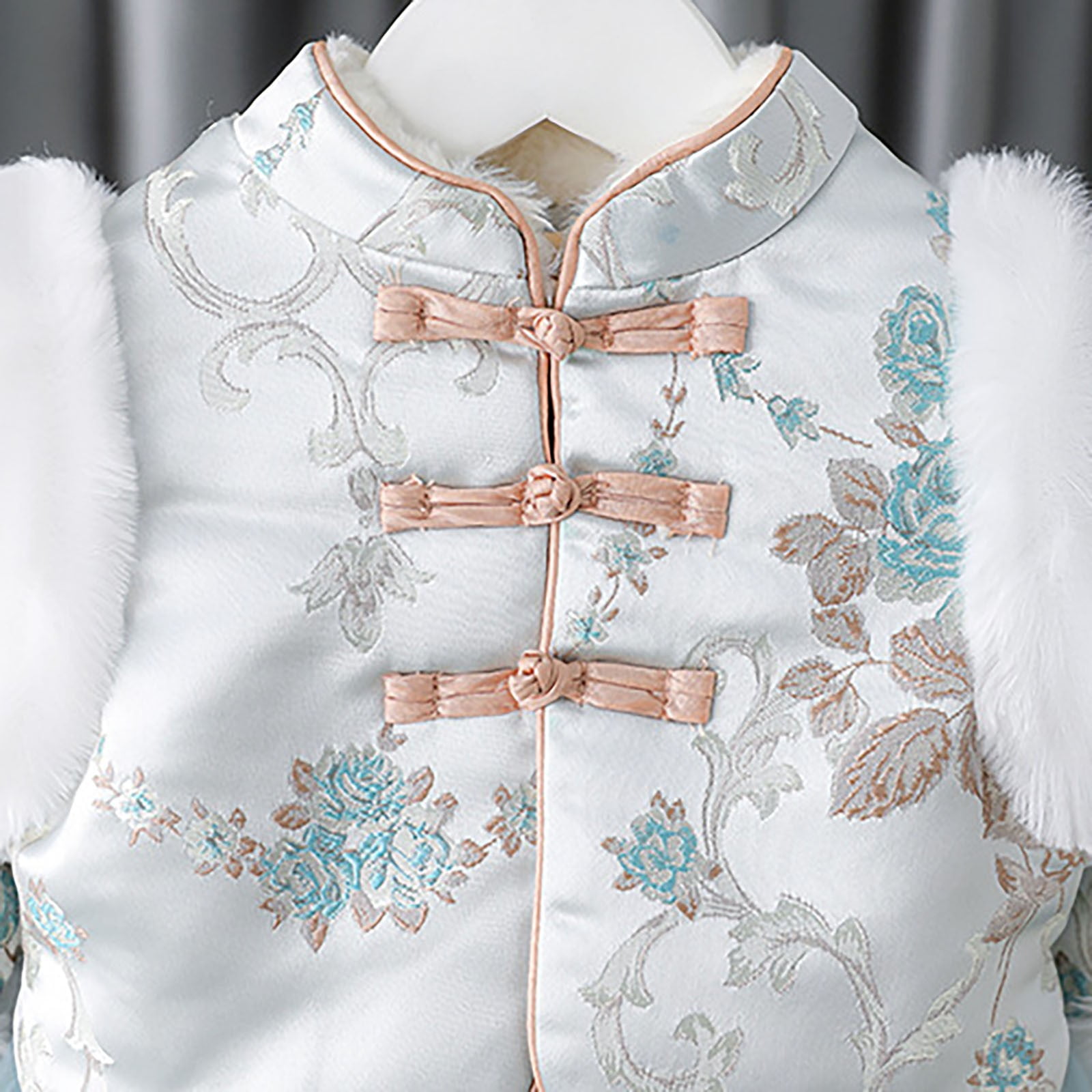 Otqutp Baby Girl Traditional Cheongsam Velvet Dress & Coat 2 Piece Chinese Calendar New Year Outfits Long Sleeve Clothing 2pc