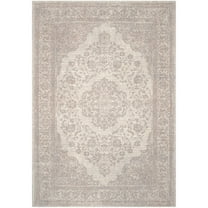 SAFAVIEH Classic Vintage Ivonette Overdyed Border Cotton Area Rug, Beige, 9' x 12'