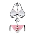 thumbnail image 2 of Uourmeti Women's Halter Neck Two Piece Bikini Set - Cute Christmas Snowman Print Quick Dry, Stretch Swimwear for Tropical Vacation & Pool Party, 2 of 9