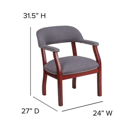 Flash Furniture Gray Fabric Luxurious Conference Chair with Accent Nail Trim