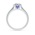 thumbnail image 2 of ANGARA Natural Bezel-Set Round 1.45 ct Tanzanite Floral Engagement Ring in 14K White Gold for Women (Size-7mm) | December Birthstone, Anniversary, Jewelry Gift for Women | Natural Tanzanite Ring, 2 of 9