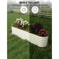 thumbnail image 3 of 2-Pack Galvanized Steel Raised Garden Beds – Outdoor Oval Planter Boxes, Rust-Resistant, Durable, Easy Assembly, For Vegetables & Flowers, Mixed Sizes, Beige & Green, 3 of 7