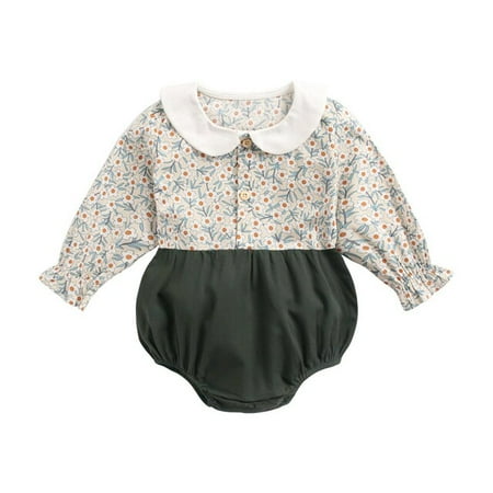 

DanceeMangoo 0-3 Years Baby Girls Rompers Toddler Flowers Bodysuits Newborn Spring Autumn Cotton Long Sleeve Princess Romper Clothing Tops