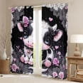 thumbnail image 2 of Castle Fairy Kids Children Kawaii Cow Blackout Curtains Set of 2 (52x84 Each),Cute Farmhouse Animal Window Curtains,Chic Flowers Rose Curtains and Drapes,Super Cozy Room Decor, 2 of 6
