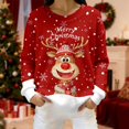 thumbnail image 2 of Festive Print Cozy Flannel Pullover Sweater For Casual Long Sleeve Crewneck Holiday Top Soft Warm Winter Knitwear, 2 of 5