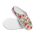 thumbnail image 3 of Rateoe Rose Flowers Print Women's Men's Cotton Knit Slippers Lightweight Memory Foam Indoor House Shoes with Anti-Skid Sole-46/47, 3 of 7