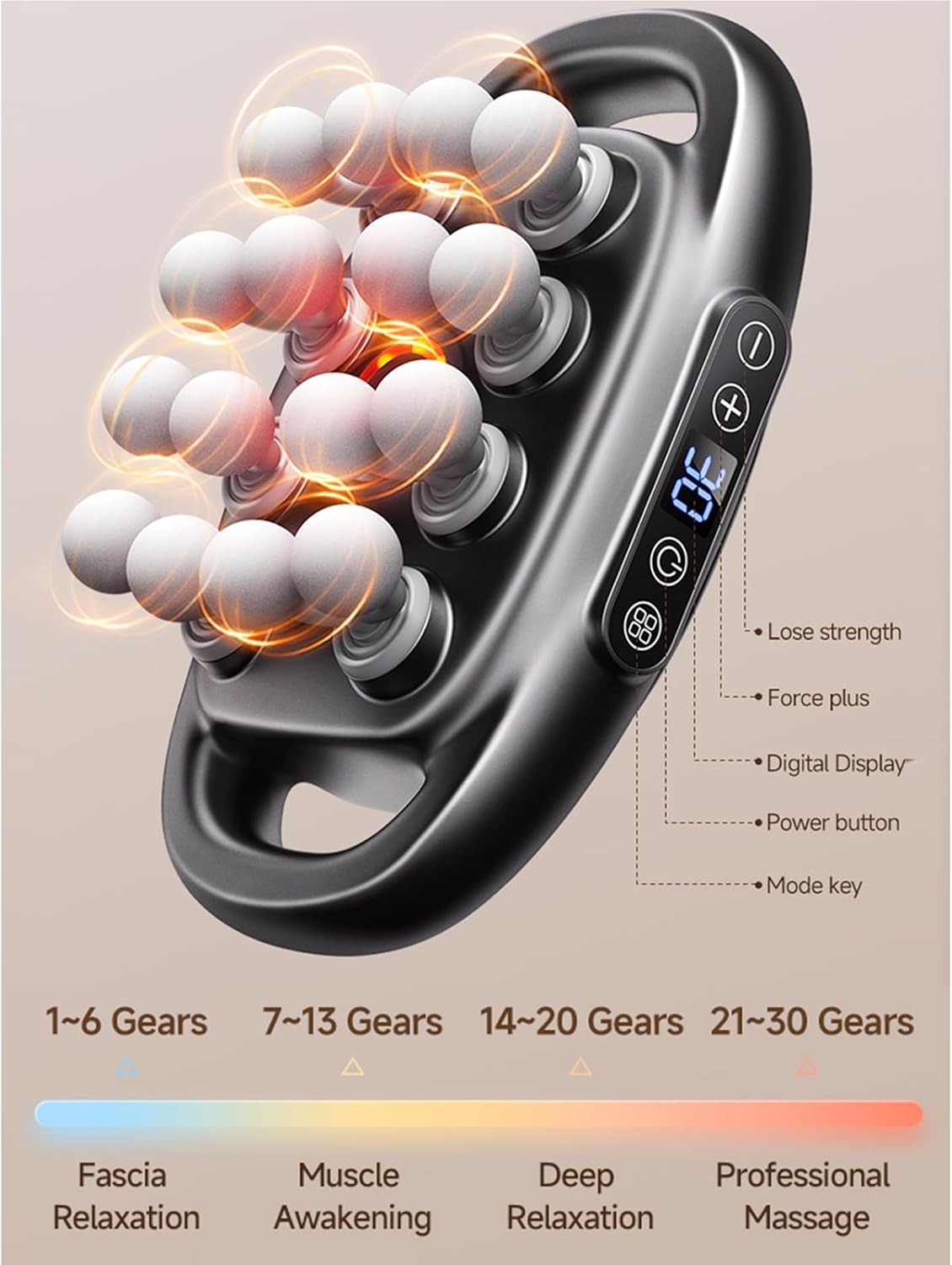 Zevessa Massager - ReliefWave Pro 3 Latest Upgraded Version, 16 Head Massage Gun Deep Tissue, Pain Relief and Stiffness in 4 Minutes, 30 Intensity Levels & Smart Mod