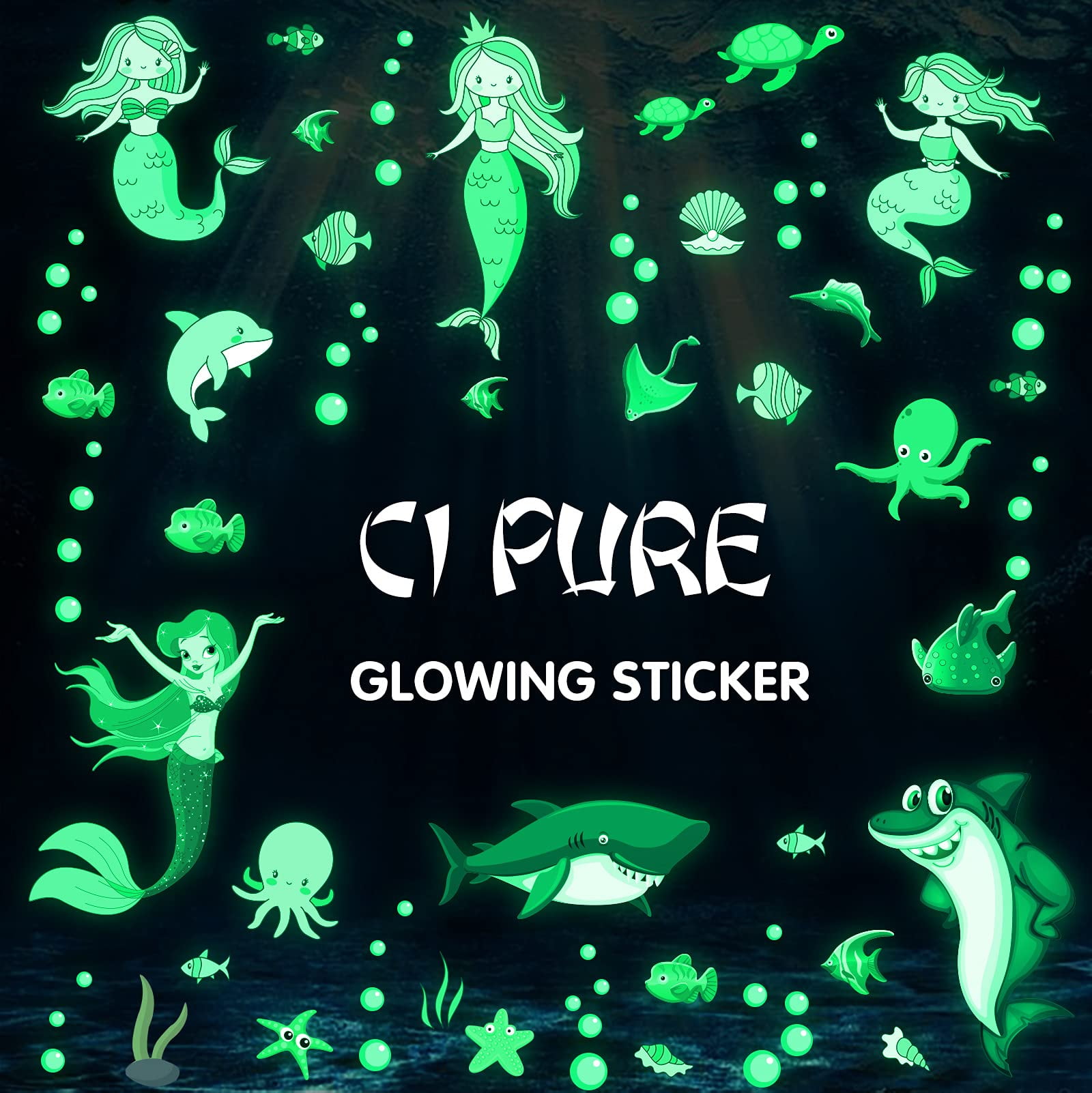 Ci Pure Glow in The Dark Mermaid Wall Stickers for Ceiling Luminous