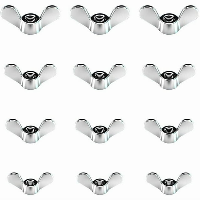 12 Pcs silver zinc wing nuts m4 m5 m6 m8 assortment for diy tools