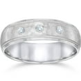thumbnail image 1 of Hammered Diamond 6mm Wedding Band 10K White Gold, 1 of 1