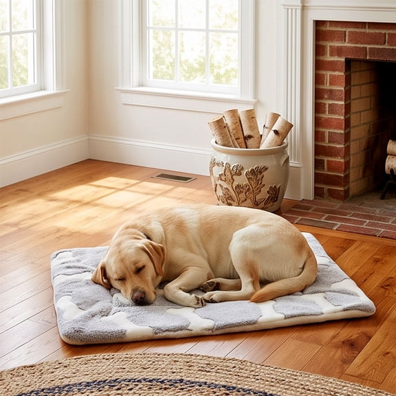 Thick Warm Pet Sleeping Mat for Dogs and Cats, All Season Polyester Bed Pad, White or Blue, Supportive Cushion for Crates, Sofas, Carriers and Home Comfort