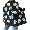 thumbnail image 4 of Cardigan d'Halloween pour Femmes Manches Longues Ouvert devant Imprimé Crâne Tricoté S/M/L/TG, 4 of 7