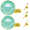 Green / Gold, variant on Pink / Gold Petal Wedding Plastic Plates Party Bundle w/ Gold Plastic Cutlery 120 Pack