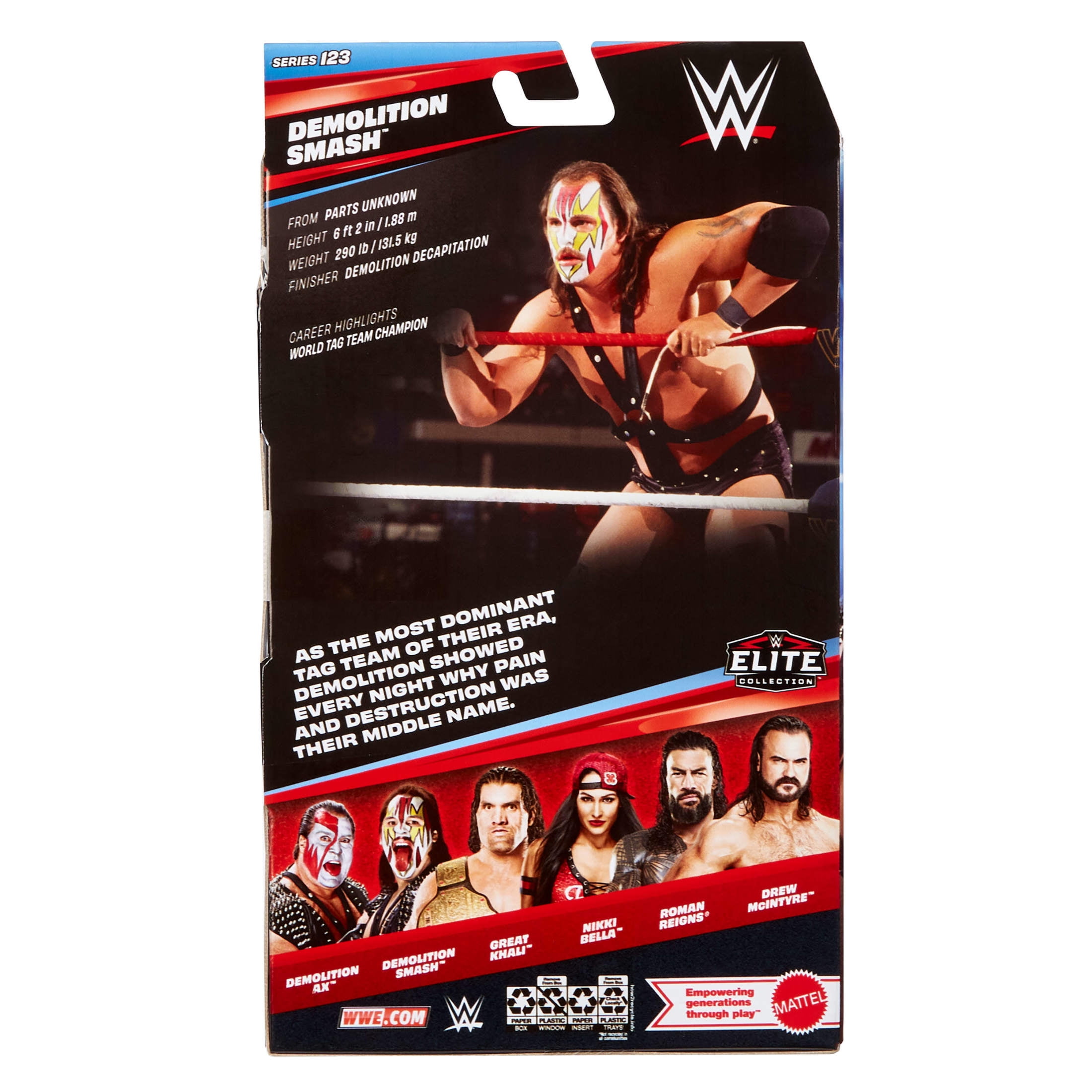 WWE Elite Demolition Smash Action Figure, Series #123 Set, 6-inch Collectible with Accessories