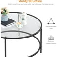 thumbnail image 4 of TYUIOP  Round Glass Coffee Table, Small Coffee Table for Living Room，Circle Coffee Tables Center Tables with Glass Top, Office & Apartment. Black, 36 in, 4 of 10