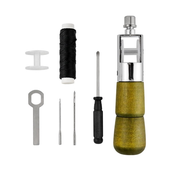 Juego de punzones para coser cuero, punzón de costura, herramientas ligeras para coser a mano, puntada de reparación B