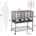 thumbnail image 4 of Yaheetech Cage à Oiseaux Grand Empilable de 41,5 Po avec Support Roulant, Noir, 4 of 9