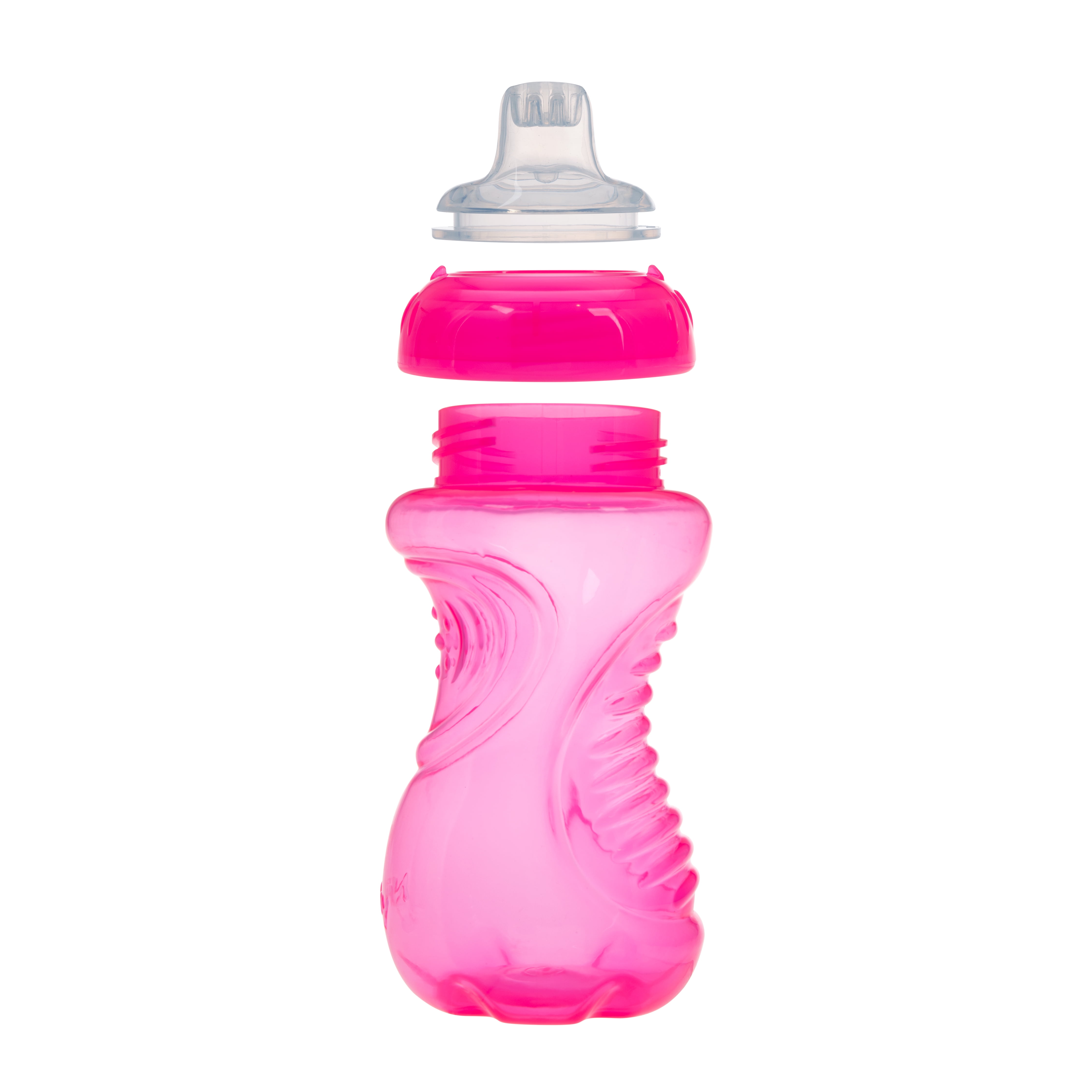 Weighted Ball Sippy Cups for Toddlers 300ml Leakproof PP Water Bottle with Handle and Straw (No FDA Certification, BPA Free) - Light Pink / Bear