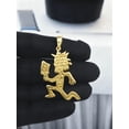 thumbnail image 2 of Hrutvi Jewels Hatchet Man Pendant Real Moissanite 14K Yellow Gold Plated 925 Sterling Silver Iced Out Hip Hop Necklace Hatchman Bling Jewelry Gift, 2 of 2