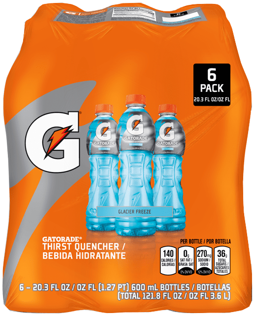 Gatorade Thirst Quencher Glacier Freeze, No Allergens, 20.28 fl oz, 6 Pack