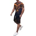 thumbnail image 1 of MAWCLOS Pyjama pour Hommes Deux Pièces Ensemble de Maison Manches Courtes Taille Élastique Rue 2 Pcs Survêtement 7 2TG, 1 of 4