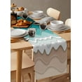 thumbnail image 6 of Turquoise Ombre Stripe Table Runner Cotton Linen 36 Inch Holiday Dresser Scarves, Abstract Summer Beach Coastal Tablerunner for Kitchen Coffee Dining Bedroom Living Room Dinner Scarf Décor 13''x36'', 6 of 9