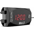 thumbnail image 1 of 1pc 12V Motorcycle Digital Clock Voltmeter Thermometer Motorcycle Refit Accessory 3 in 1 Electronic Meter for Motorcycle, High Precision Red, 1 of 5