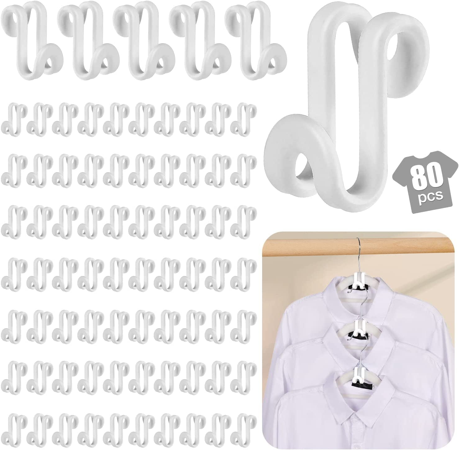 50-Pack Cascading Hanger Hooks – Space Saving Closet Organizer, Holds Up To 11 Lbs Each - View #10