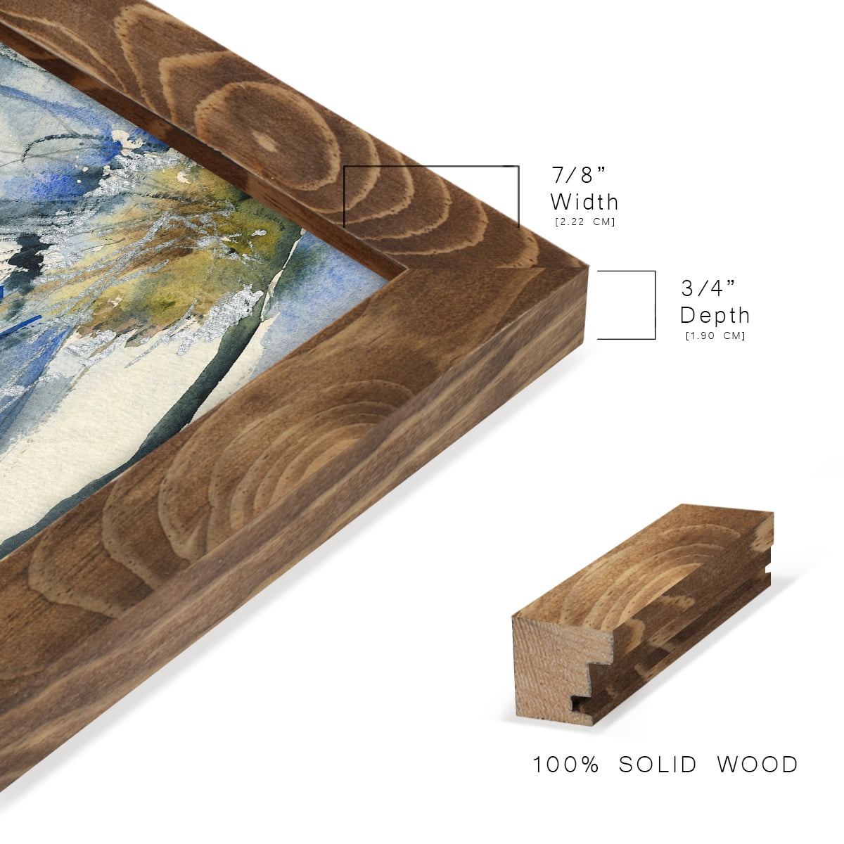 Cobalt & Paynes Petals I - Framed Print w/glass - Walnut