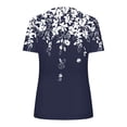 thumbnail image 4 of Hipattires T-Shirts Women Plus Size V-Neck Tops Graphic Trendy Short Sleeve Navy Blouses T-Shirts, 4 of 5